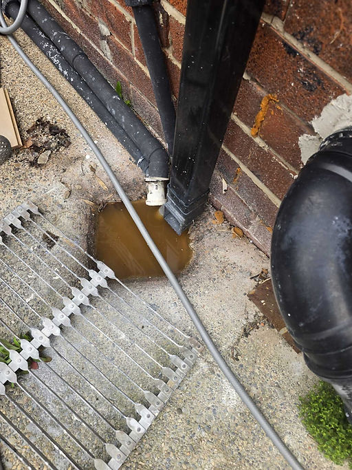 Blocked external drain