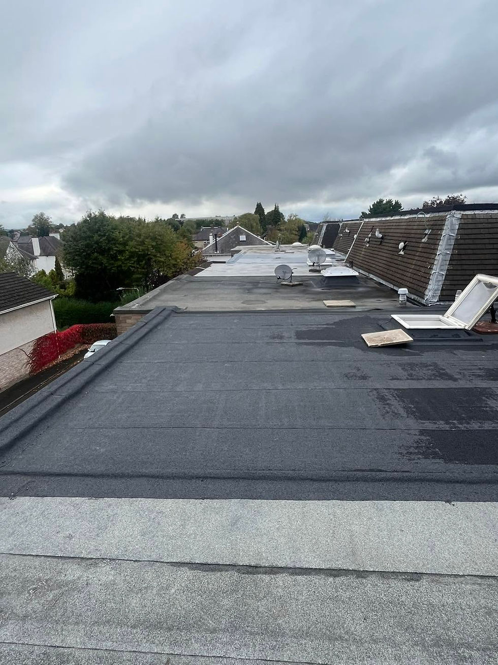 Flat roof installed on flats