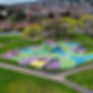 Bright and colourful outdoor safety flooring in park