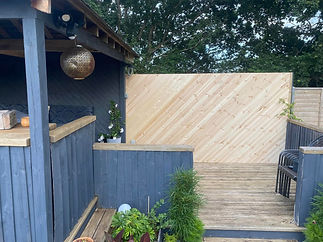 Carpentry services home bar in garden