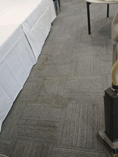 Dirty carpet in commercial space before