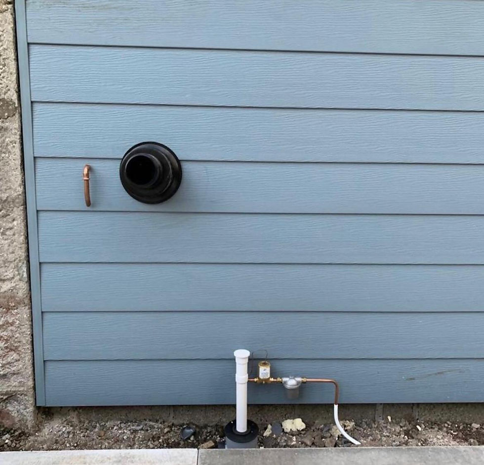 Oil boiler outside