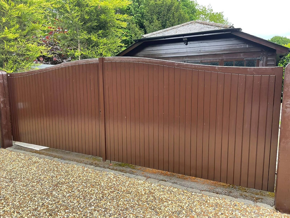 Newly painted large garden gate