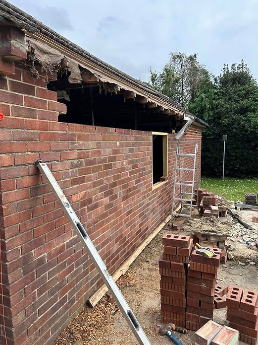 Wall on property being built