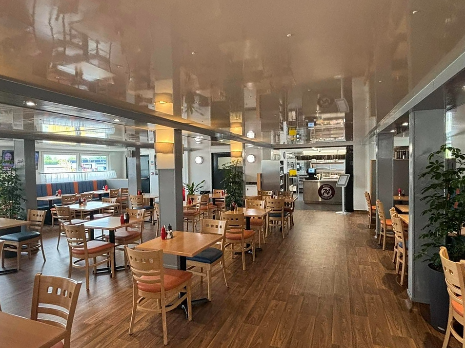 Inside route 74 truck stop cafe