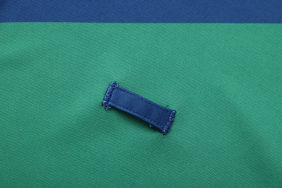 Thumbnail: aGreen & Blue Geometric Performance Polo Shirt