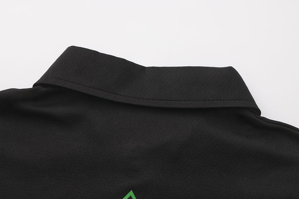 Thumbnail: Custom Black Performance Polo Shirt with Green Graphic