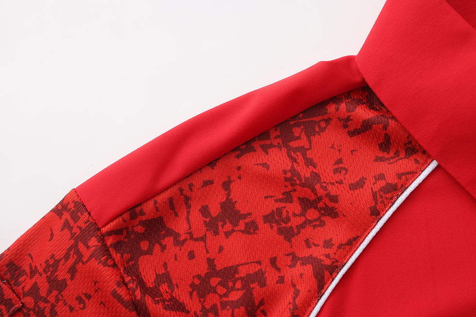 Thumbnail: Red Textured Sleeve Performance Polo Shirt