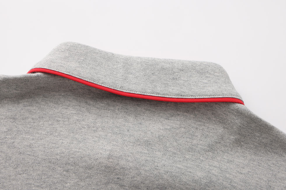 Thumbnail: Wah loon Custom Grey Performance Polo Shirt with Red Accents