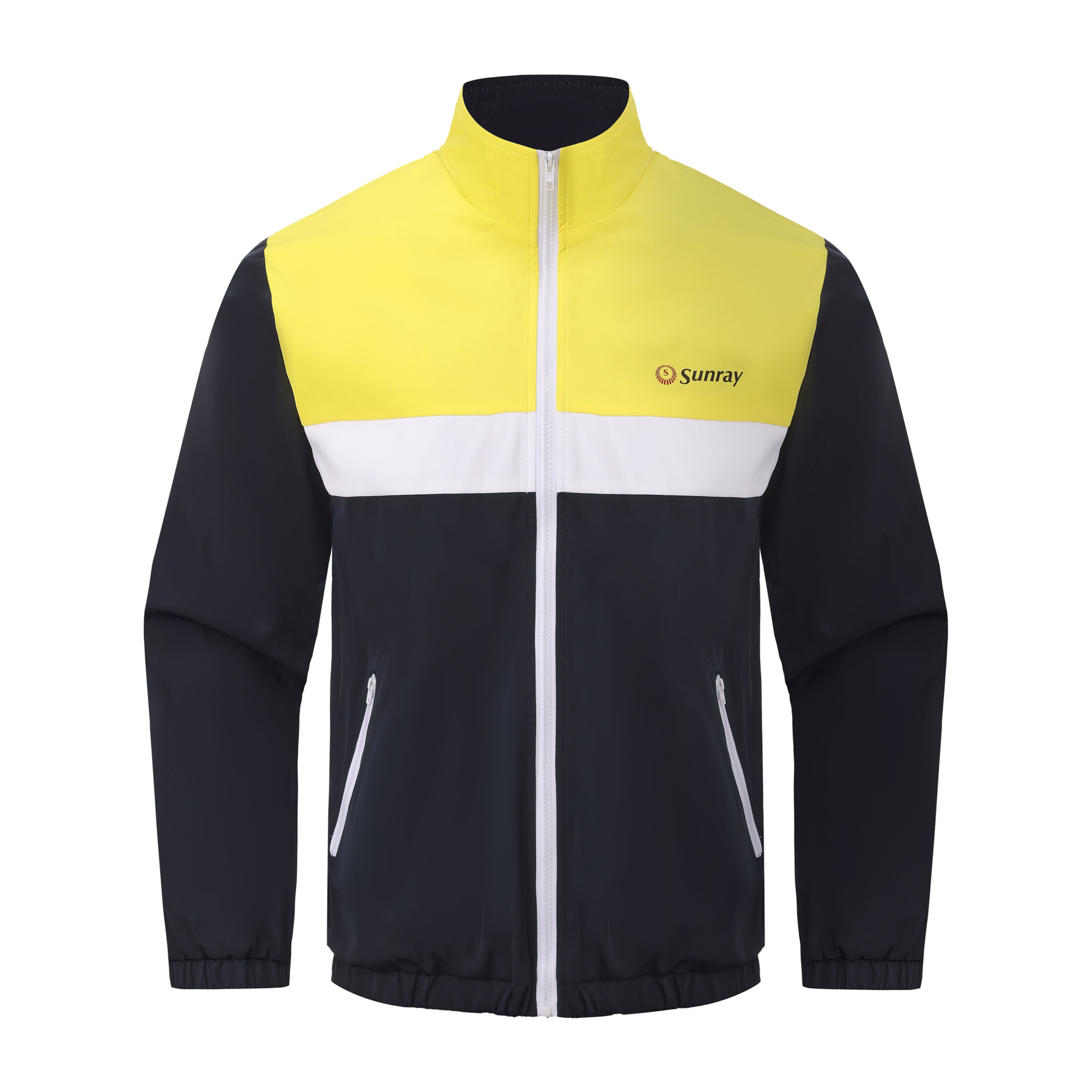 Custom Sunray Black Colorblock Windbreaker Jacket