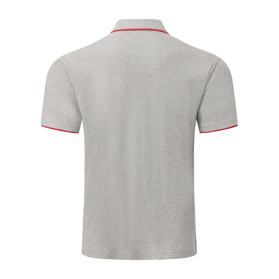 Thumbnail: Wah loon Custom Grey Performance Polo Shirt with Red Accents