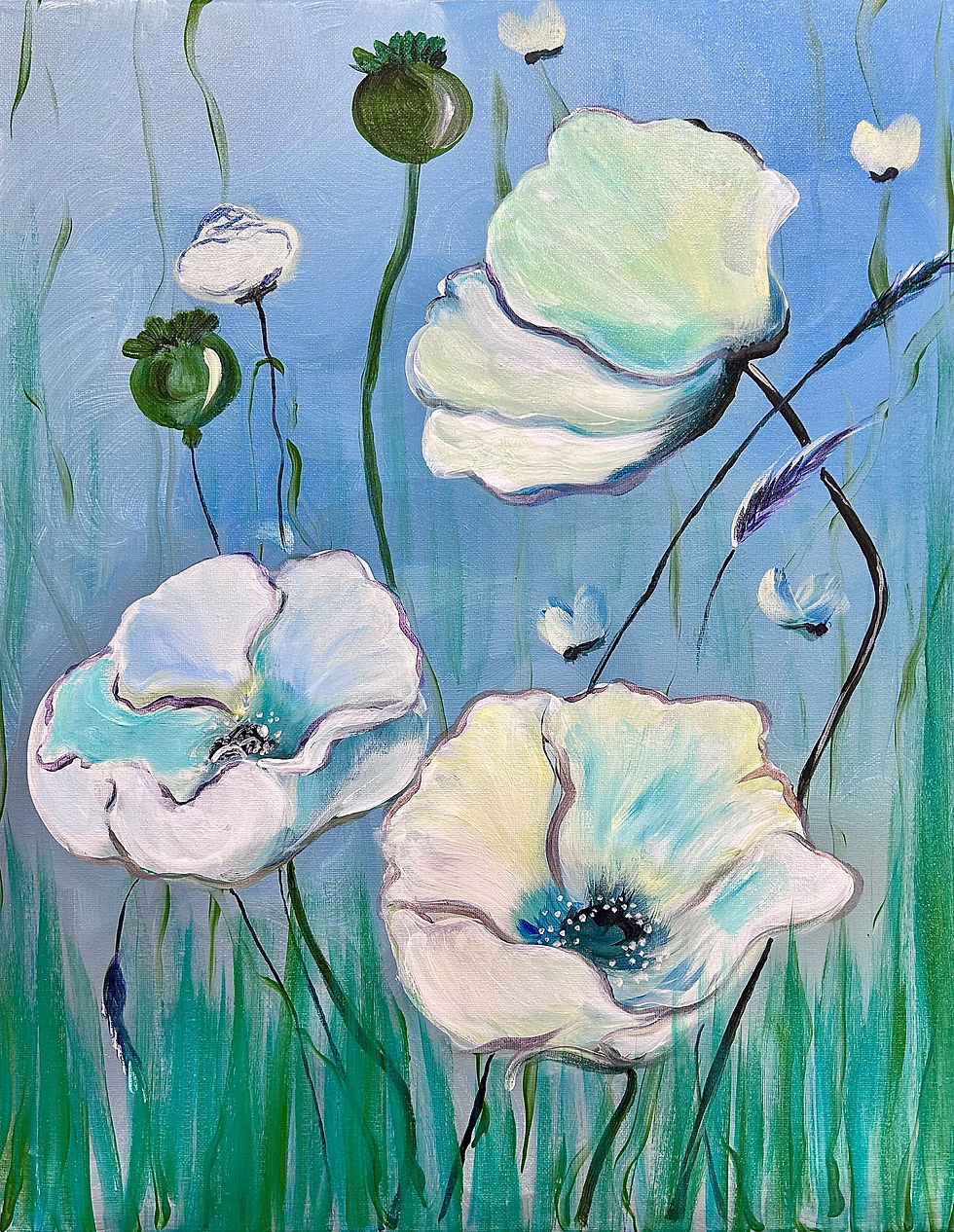 Sunday - White Poppies 