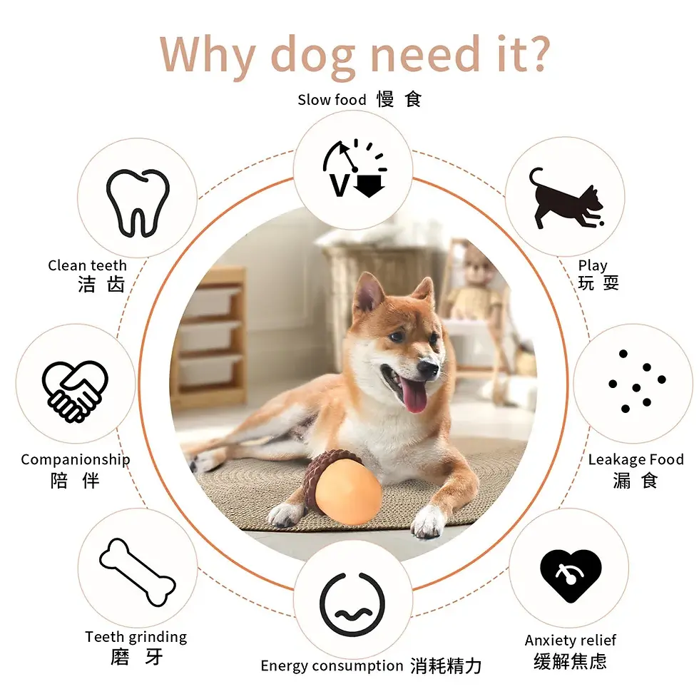 Thumbnail: New Dog Toy Silicone Acorn Food Leakage Ball Fun Interactive Pet Slow Feed Puzzl