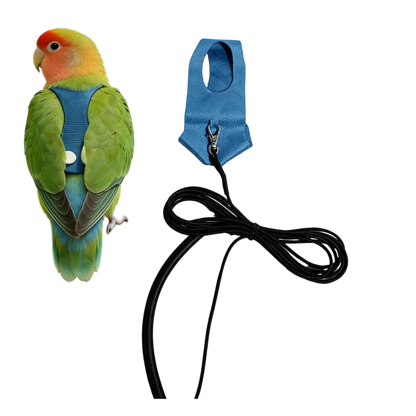 Bird Harness 78.7Inch Parrot Flight Training Leash Set Adjustable Breathable Bir