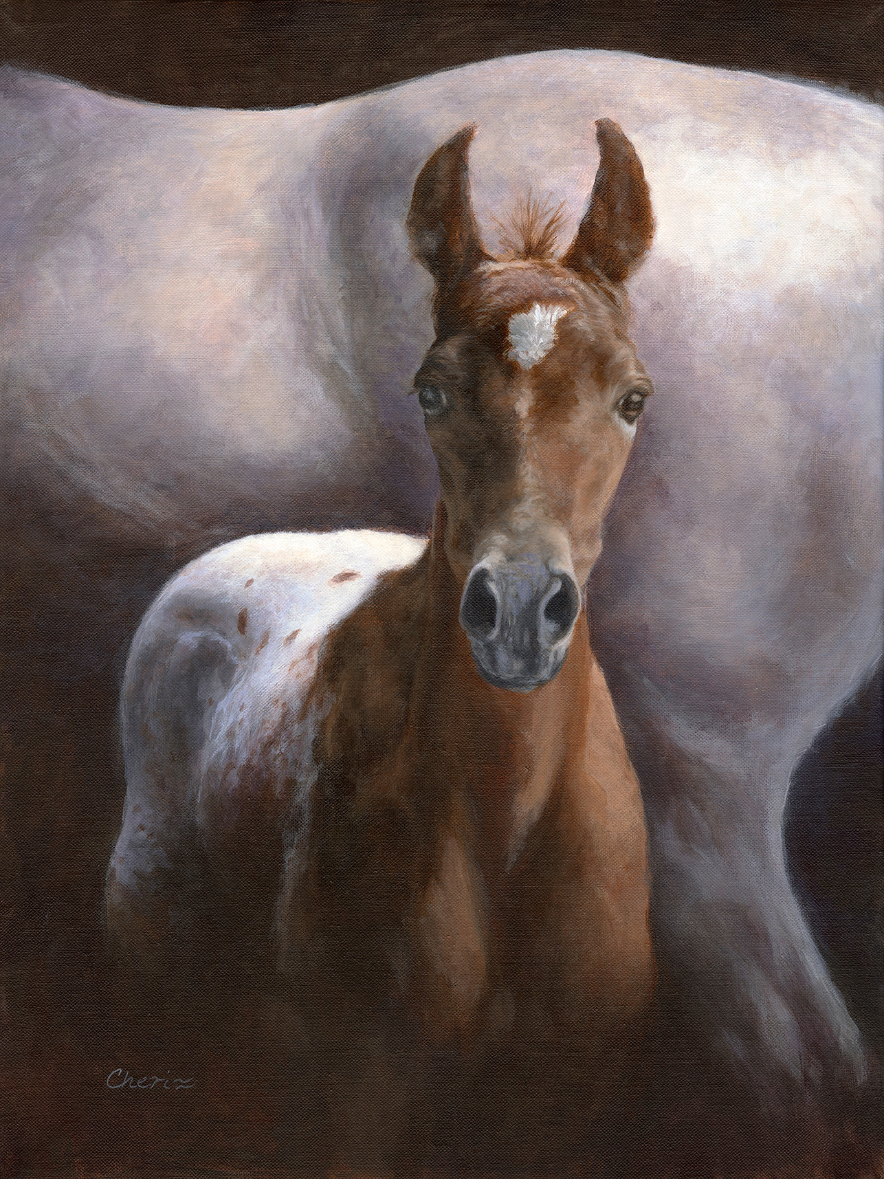 "Appaloosa Foal" Original Acrylic Painting by Cheri Clearwater