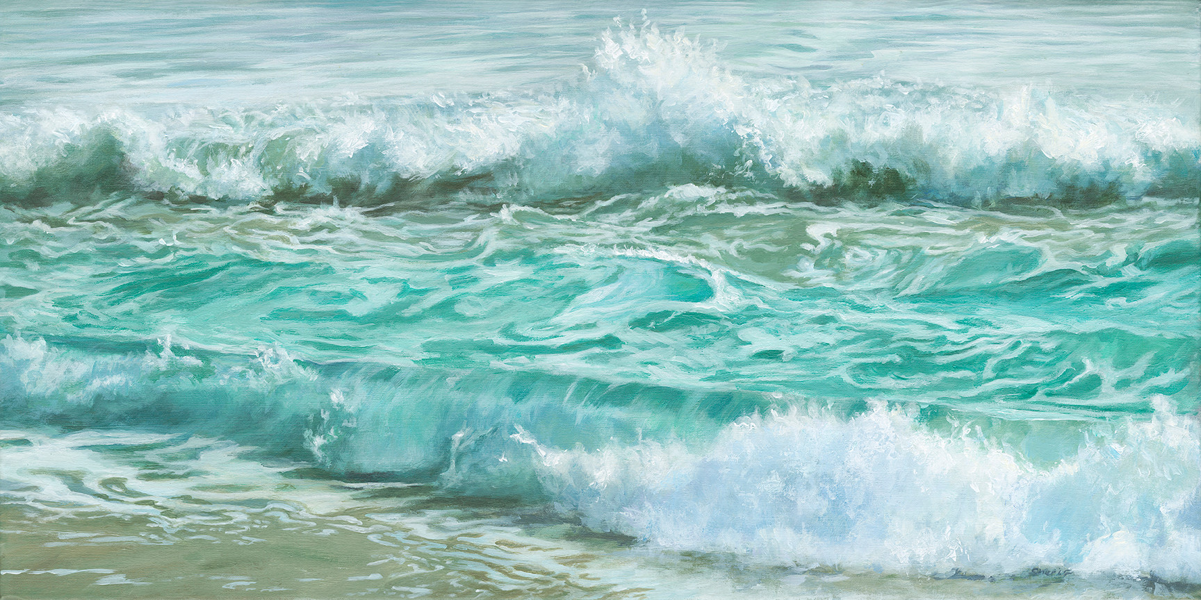 Beach Wave VIII Original Painting by Cheri Clearwater's Beach Wave Series