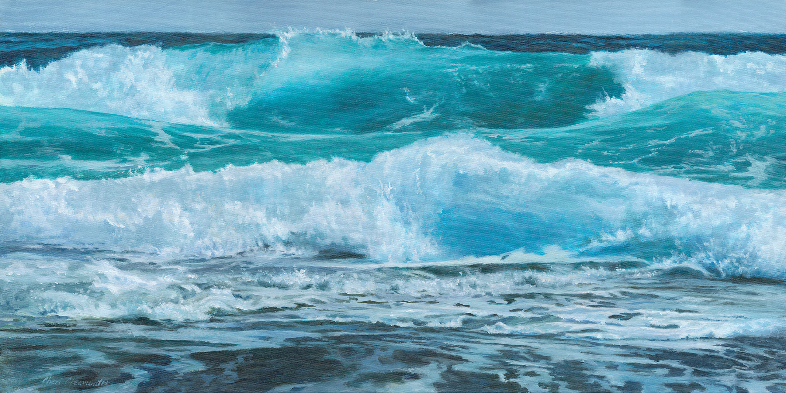 Beach Wave XIV , Original Painting by Cheri Clearwater's Beach Wave Series