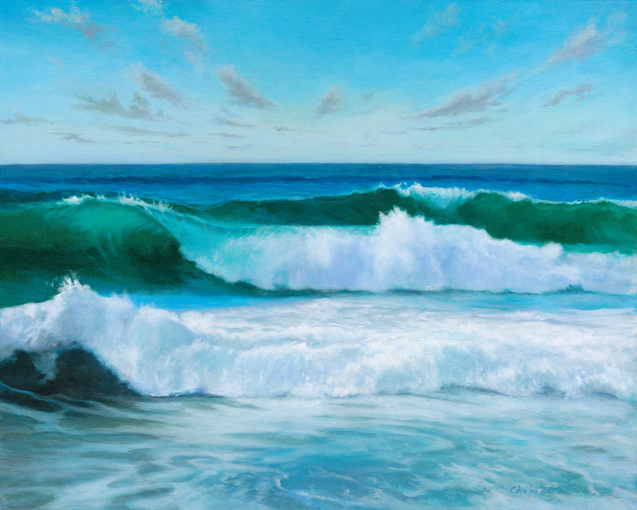 Beach Wave III , Original Painting by Cheri Clearwater's  Beach Wave Series