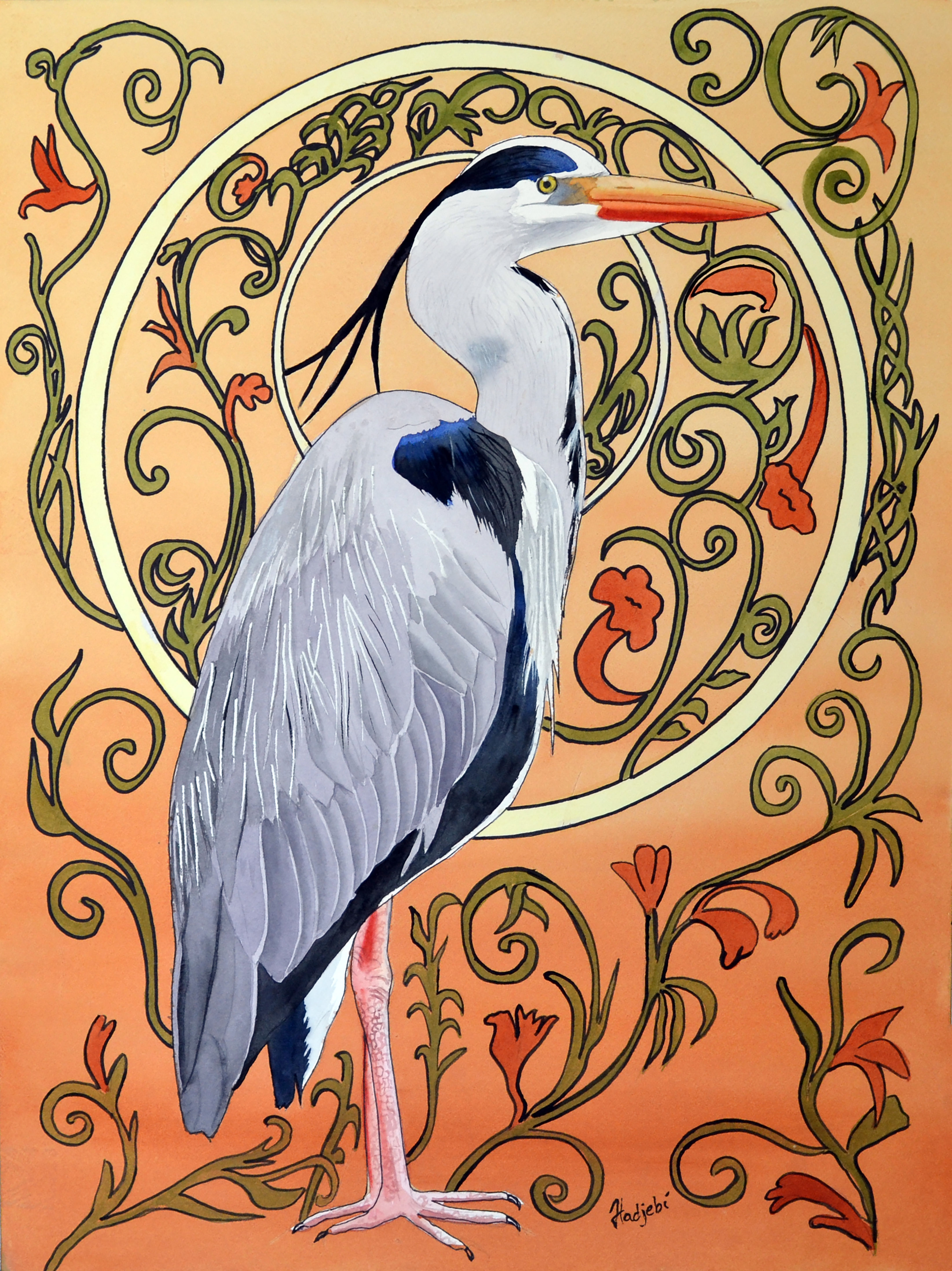 Shah Hadjebi - Blue Heron Ala Mucha 1