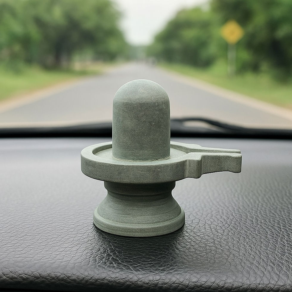 Athizay 4 cm Ash Grey Stone Shivling made from natural stone