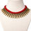 Thumbnail: athizay Handcrafted Red Thread Necklace with Antique Gold  Leaf Vine Charm Bead
