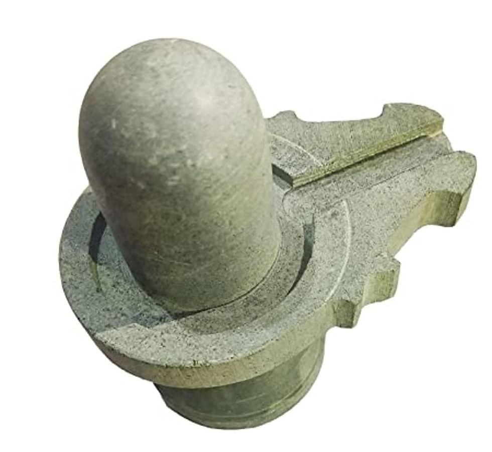 Thumbnail: Ash Grey Stone Shivling for home mandir and worship