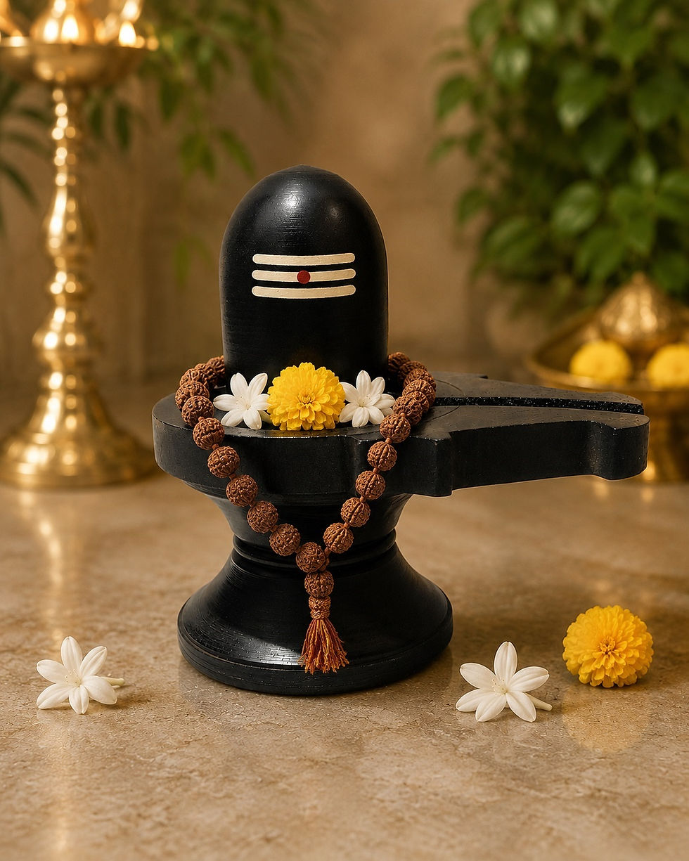 Thumbnail: Handcrafted Black Shivling for home pooja