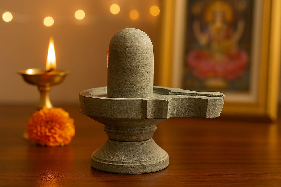 Athizay Ash Grey Stone Shivling made from natural stone