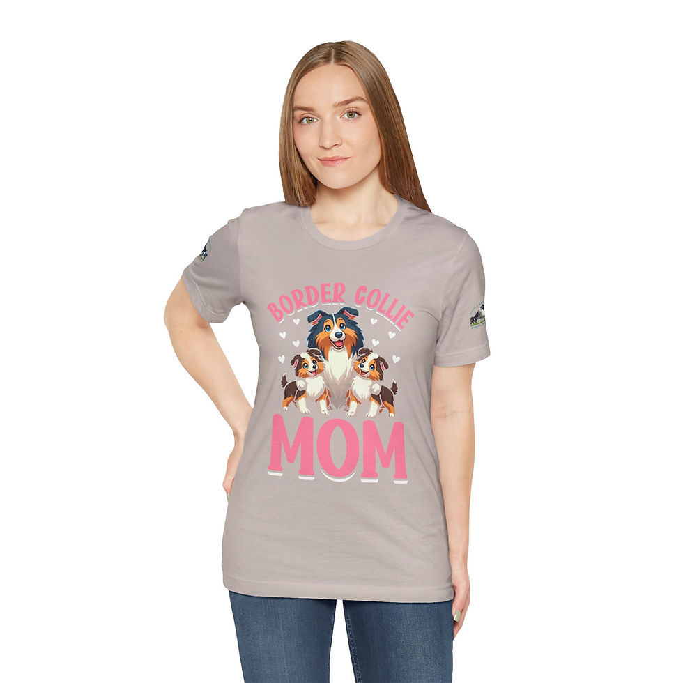 Thumbnail: Cute Border Collie Mom Unisex T-Shirt - Perfect Gift for Dog Lovers