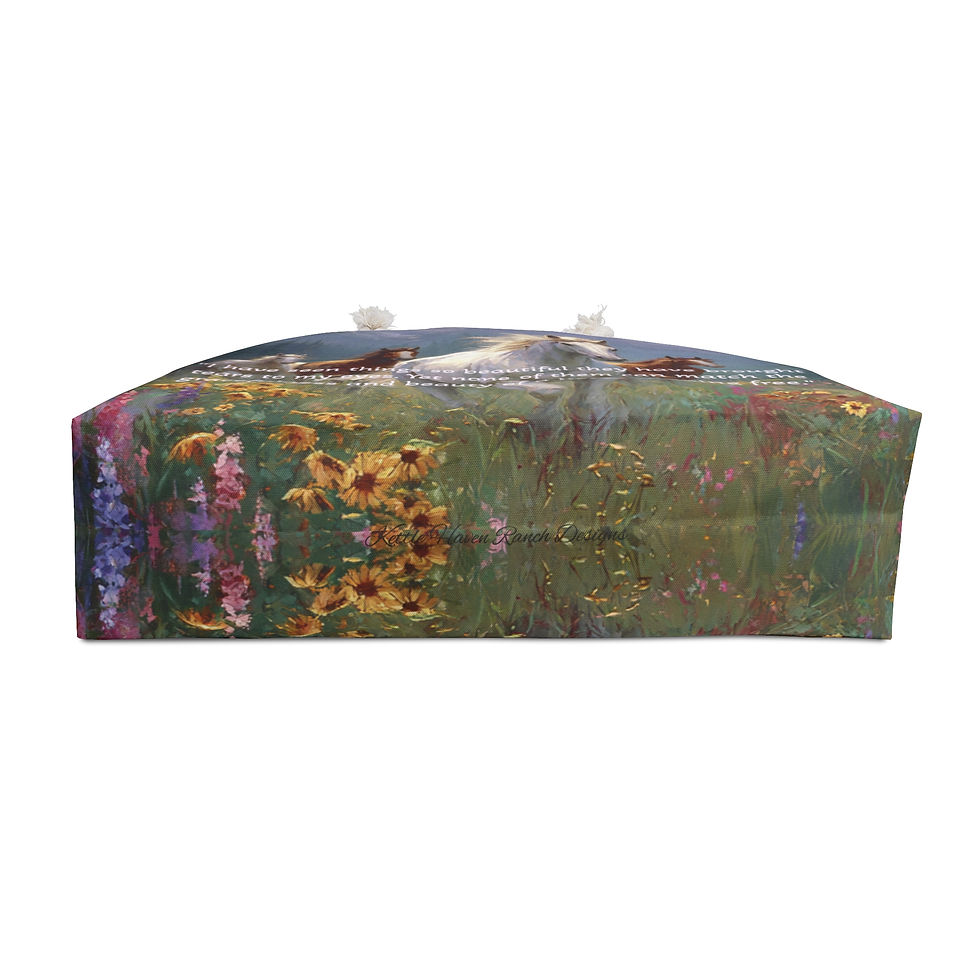 Thumbnail: Running Horses Weekender Bag | Wild Horse Scene, Meadow Landscape