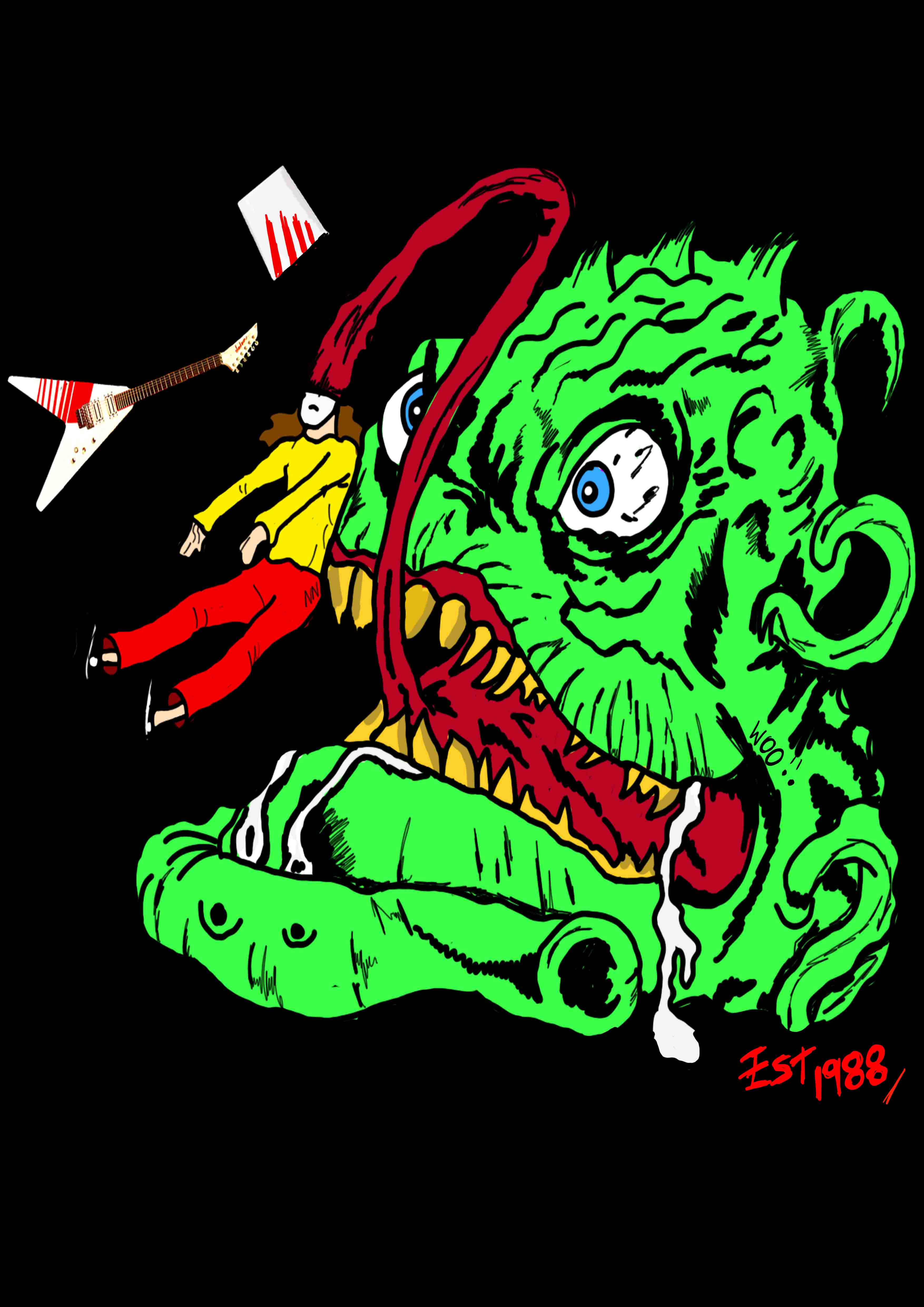 Buckethead vs The Blob (A4 Poster)