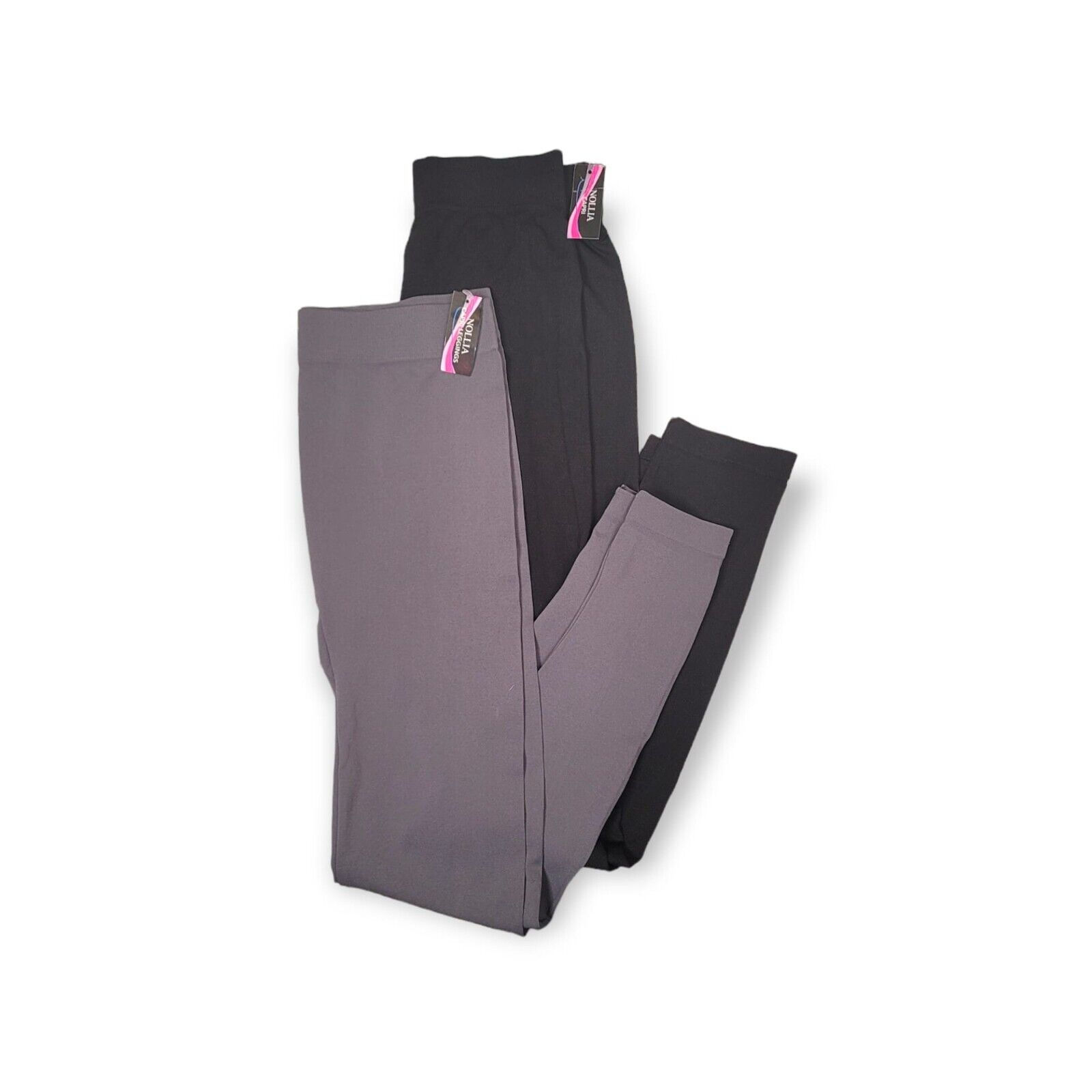 Nollia Women's Black & Gray Elastic Waist Pull On Capri Legging Size 3XL