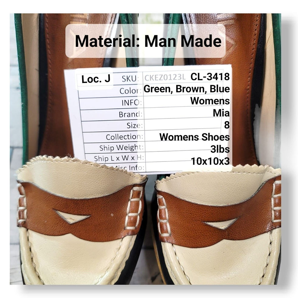 Thumbnail: Mia Women's Green & Brown Leather Man Made Pump Block Heels Shoes Size 8