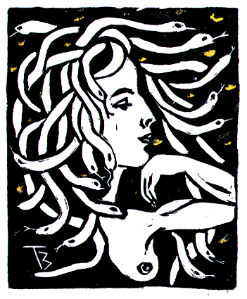 Medusa - linocut