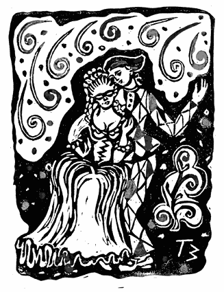 Masquerade - Linocut