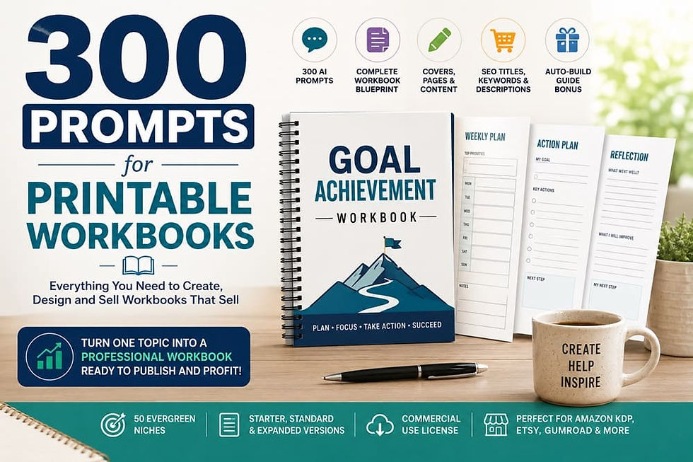 300 Prompts for Printable Workbooks Review – Turn One AI Prompt into a Complete Printable Workbook Business