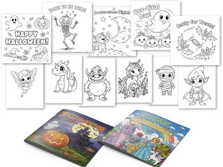 Halloween and Fantasy Coloring Pack with PLR Review: Double the Creativity for Less
