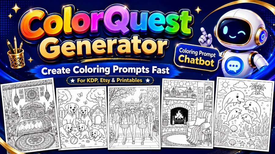 ColorQuest Generator Review – The Easiest Way to Create Professional Coloring Book Prompts for KDP and Etsy?
