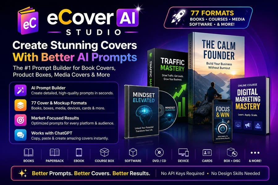 ECover AI Studio Review – Create Professional eCovers and Product Mockups with AI-Powered Prompts
