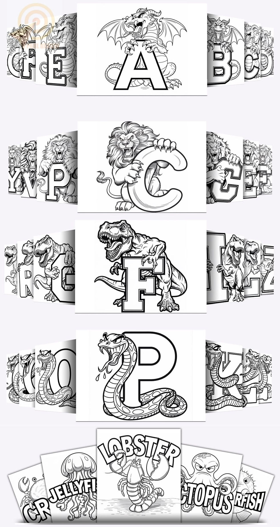 Animal-Alphabet-Coloring-PLR-Pack-sample-1