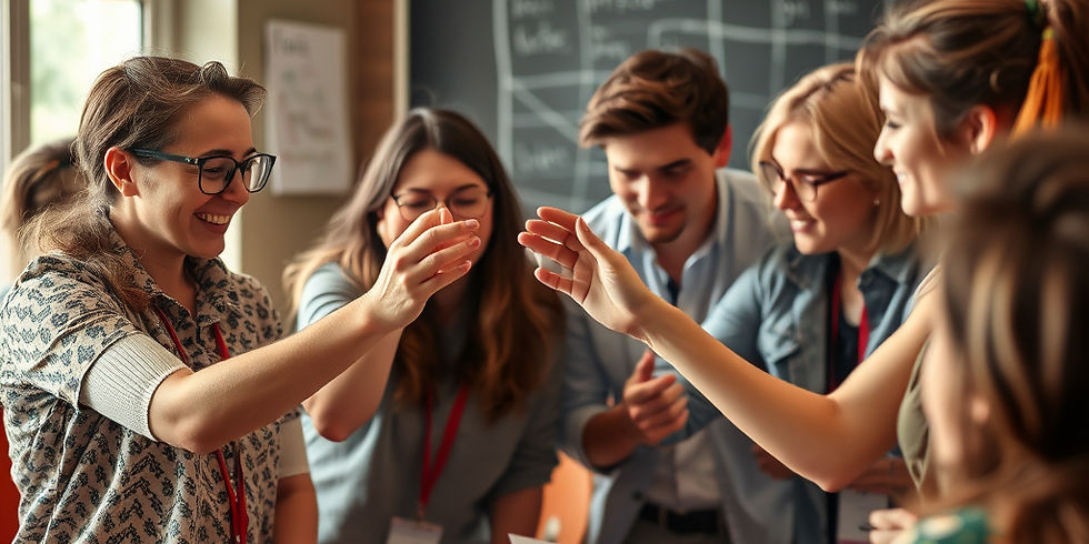 diverse group giving high fives
