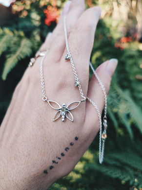 Silver butterfly necklace