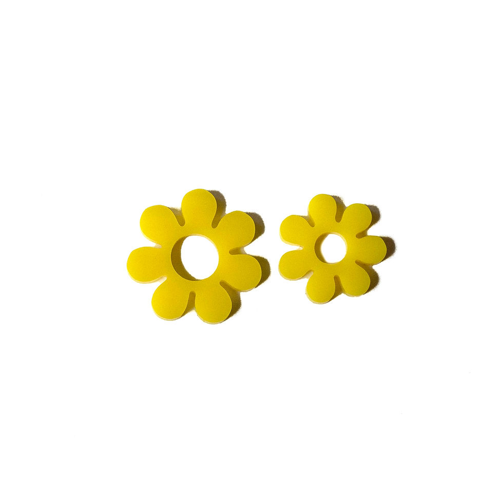 Zadie and Remarco Perspex Yellow Flower Charm for hoop earrings