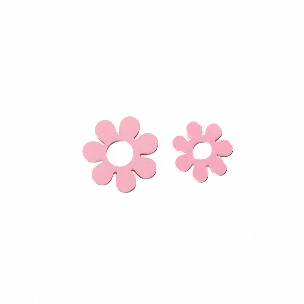 Zadie and Remarco Pastel pink Flower Charm for hoop earrings