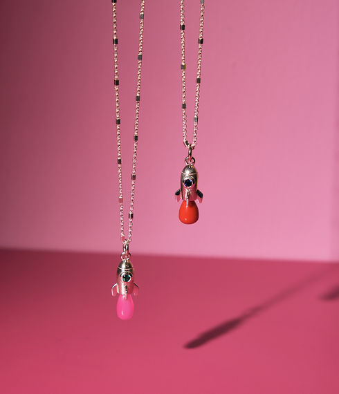 Z&R Sterling silver rocket pendants