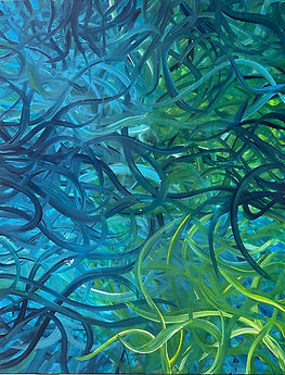 tableau artistique/peinture acrylique sur toile/thème de l'eau/Loch/magie/art