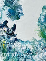 peinture acrylique sur toile/tableau d'art abstrait/dragon bleu détail/décorer chez soi