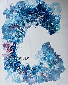 art abstrait/dragon d'eau/acrylique sur toile/chamanisme