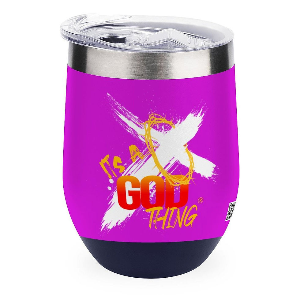 Thumbnail: IAGT Neon Purple Mini Tumbler White Logo Wine Tumbler (12oz)