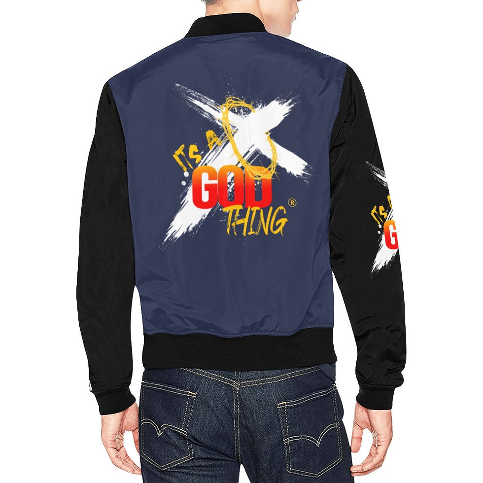 IAGT Adult Unisex Navy/Blk Bomber Jacket Wht All Over Print Bomber Jacket for Me